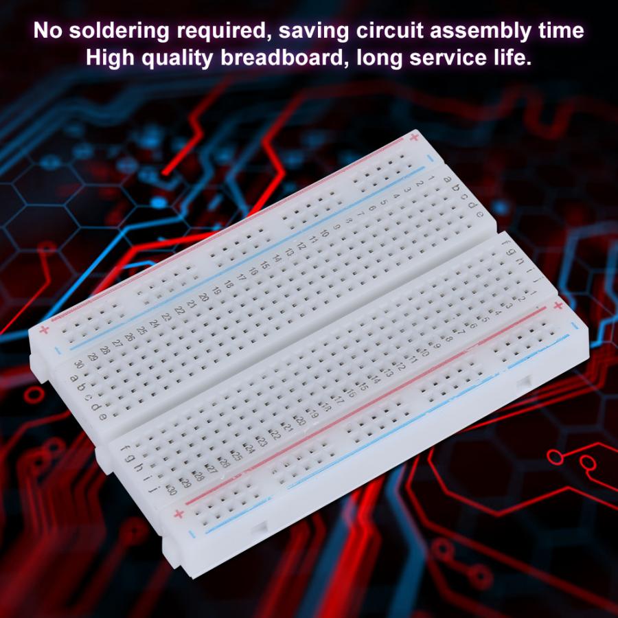 400 holes Circuit Testing Board Solderless 400 Tie-Points Breadboard Circuit Testing Board Reusable