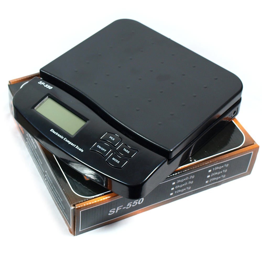 25kg/1g 55lb Digital Postal Scale Table Top Parcel Letter Postage Weigh Electronic Weighing Scales LCD Back-lit