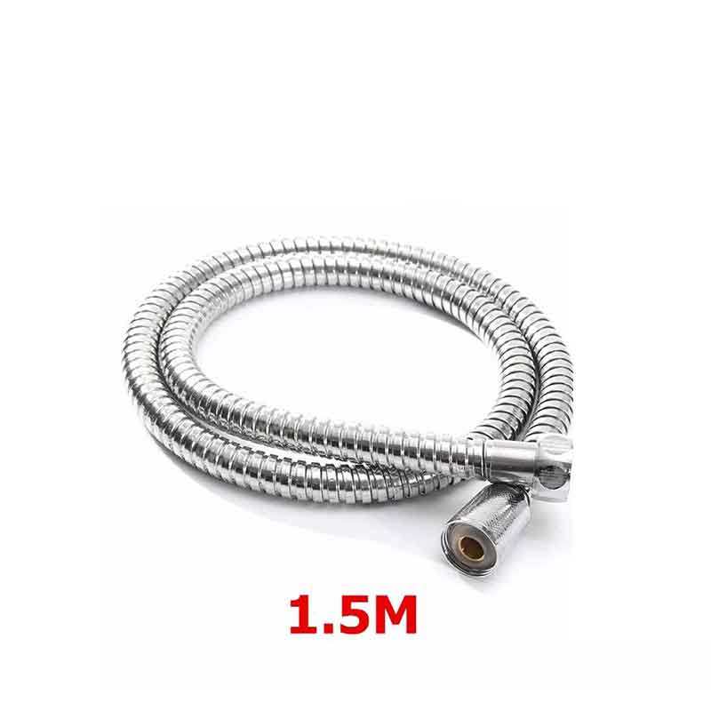 1 st flexibel duschslang 1m/1.5m/2m vvs-slangar rostfritt stål krom badrumstillbehör vattenhuvud duschmunstycke: 1.5m