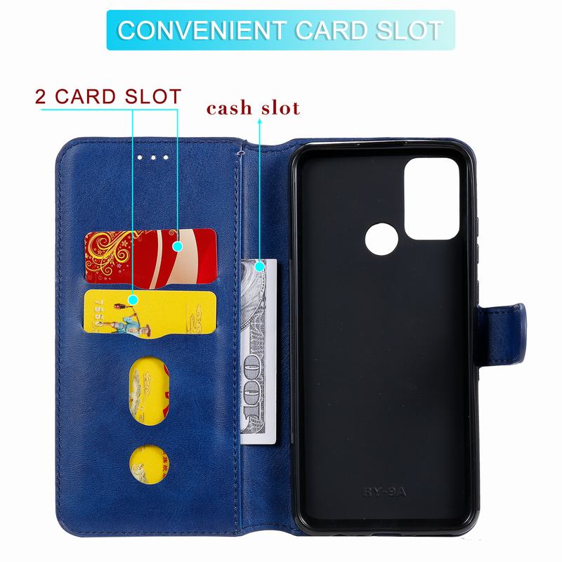 Flip lederen hoesje voor huawei honor 9a portemonneehoes luxe effen smartphone schokbestendige beschermhoes telefoonhoesjes honor 9a