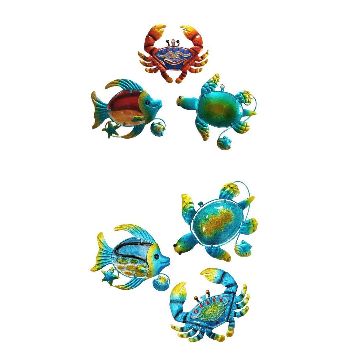 6Pcs Metal Sea Turtle Wall Decor Decorations for Garden Pool Patio Bathroom