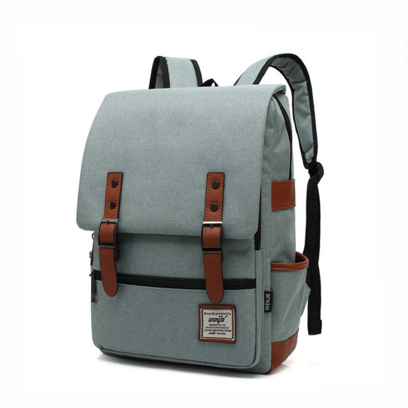 Chuwanglin di Modo 16 "del computer portatile zaino di scuola casuale dell'annata borse impermeabile Semplice di stile di gusto squisito maschio zaini A091801: verde