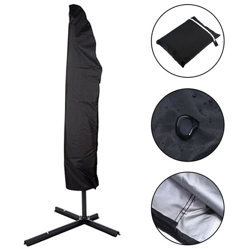 Black Garden Large Banana Parasol Cover Cantilever Outdoor Patio Covers Weatherproof Furniture Protection Cust Proof Covers