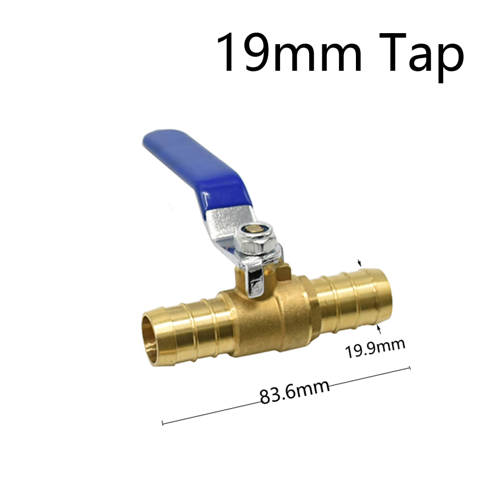 Brass Shut Off Coupling Valve Connectors Tap For 16mm 19mm Hose Garden Water Irrigation Pipe Adaptor Barb: 19mm