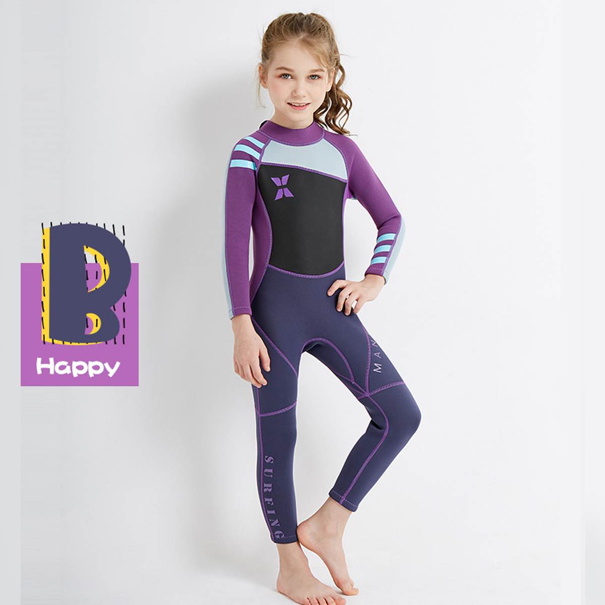 2.5MM Neoprene Boys Thermal Wetsuits Full-body Children Anti-UV Keep Warm Diving Suits Surf Swimwear Suit for kids