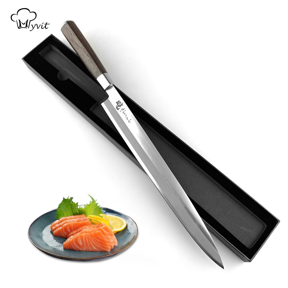 Sashimi Sushi Mes Voor Snijden Sushi Japanse Chef Messen Sashimi Vis Fileren Slicer High Carbon Roestvrij Staal Met Doos