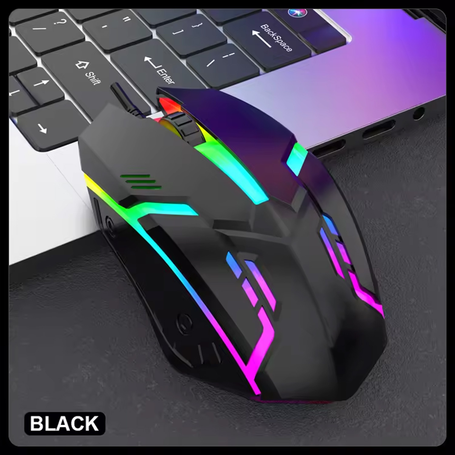 Gamer-Tastatur und Maus, PC-Gaming-Tastatur, RGB-Tastatur mit Hintergrundbeleuchtung, Gummi-Tastenkappen, kabelgebundene englische Tastatur, Maus, Gamer-Gaming-Maus: WEISS