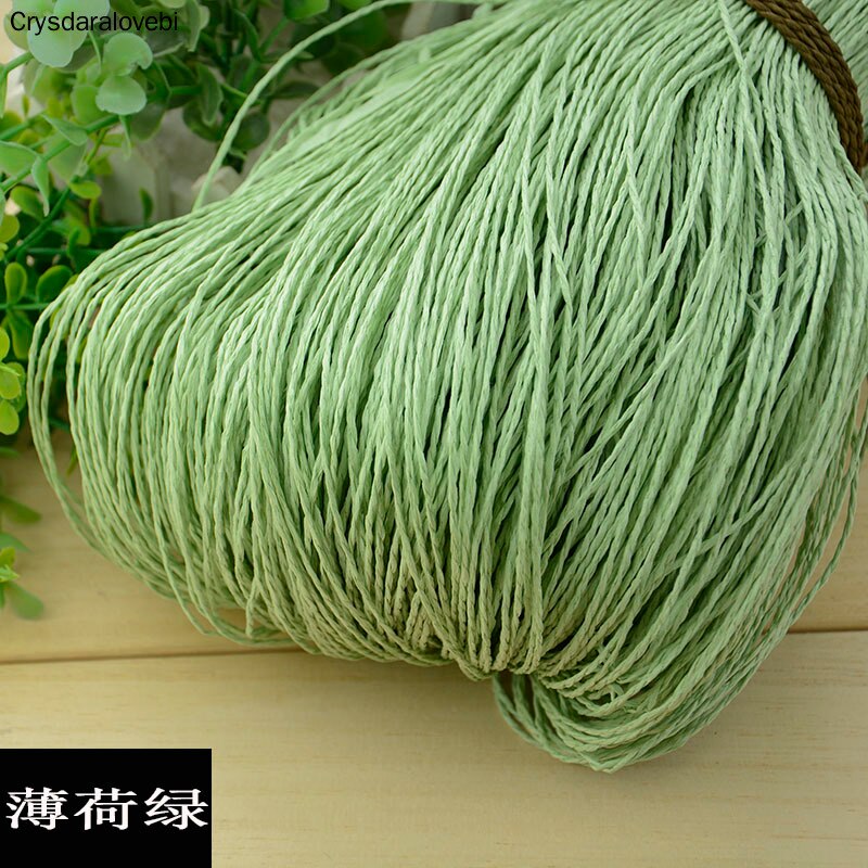 500G Raffia Stro Garen Hand Haken Garen Voor Diy Hoeden Handtassen Kussens Verpakking Wikkelen Materiaal Gehaakte Stro Hoed Lijn tas