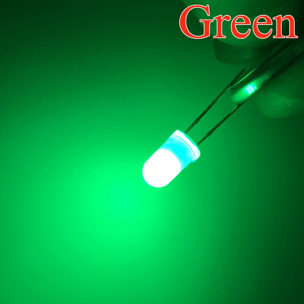 500 stücke 5mm Weiß Rot Grün Blau Gelb Warm Weiß 2pin Runde Licht emittierende Led-diode Diffuse LED lampe Licht Dioden Lampe: green
