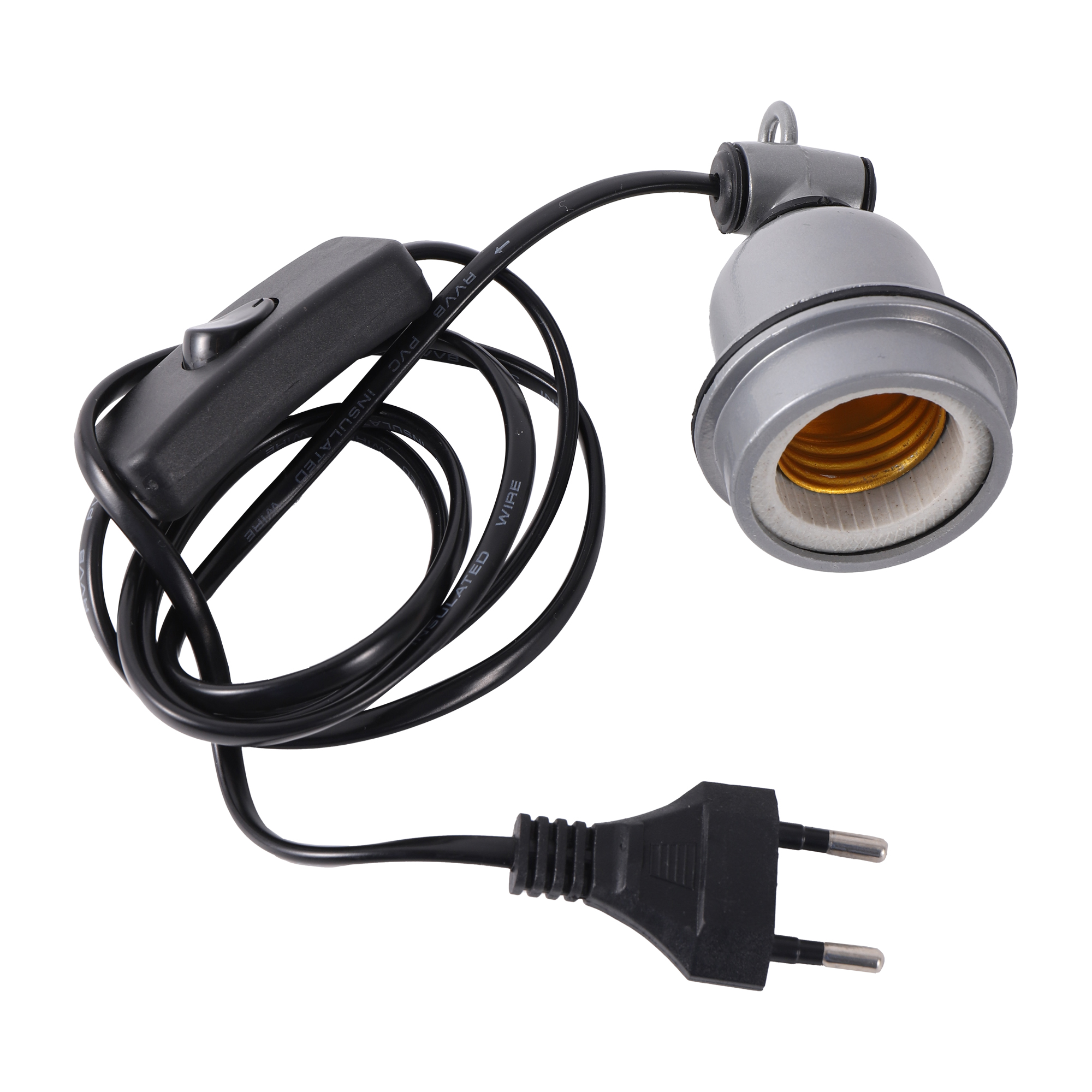 1pc E27 Pet Reptile Beheizte Lampe Halter Eidechse Schildkröte Lampe Kopf Netzkabel Schalter Ferkel Küken Eidechse Beheizte spirale Lampenfassung: Dunkles kakifarbiges