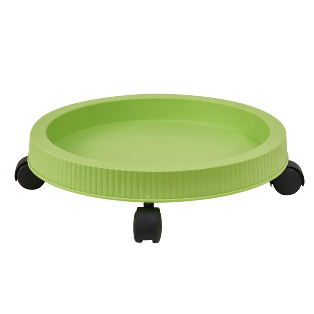Round Tray Saucers Removable Flower Pot Tray Wheels Bottom Tray Plant Base Water Drip Holder Garden Supply Reusable Plant Stand: Green