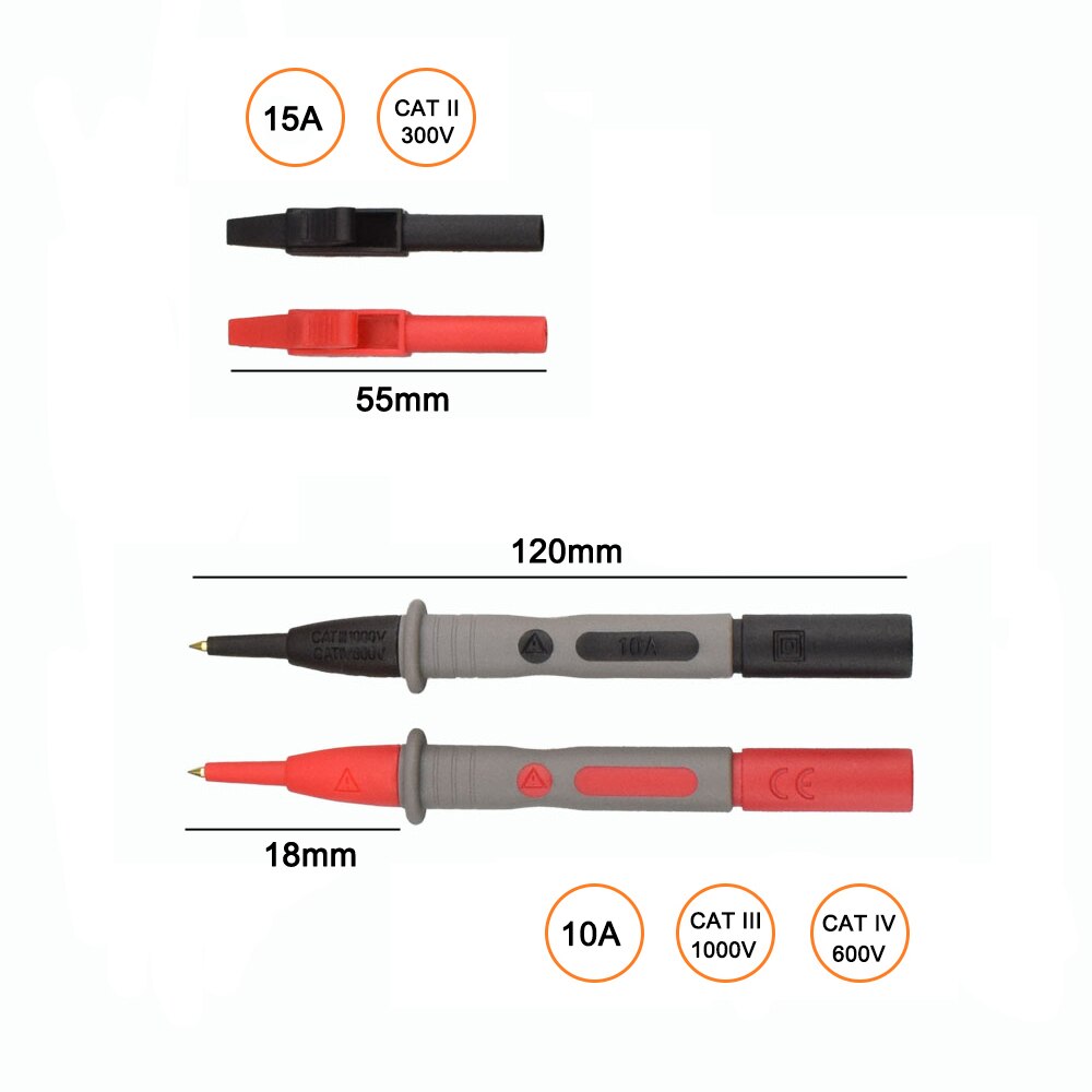 NEWACALOX Multimeter Pen Test Probe Multi Function Digital Pen Probe Extension Line Gold Plated Super Sharp Super Precision Kit