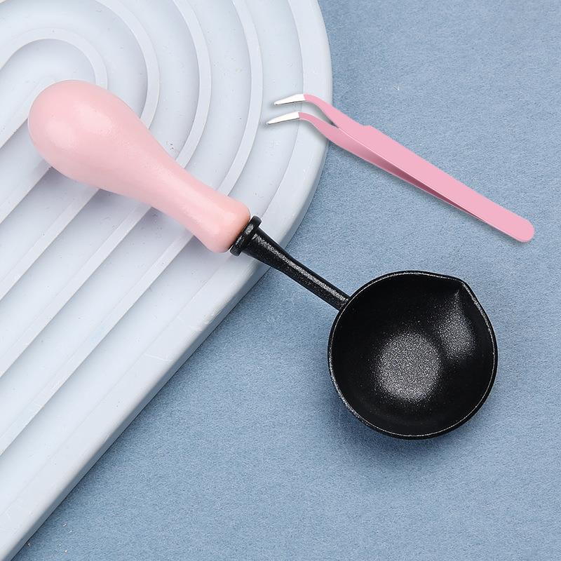 Hoogwaardige Lakzegel Non Stick Lepel Zegellak Lepel Stempelzegel Verwarming Lak Wax Tool Anti Stick schoon te maken: plum