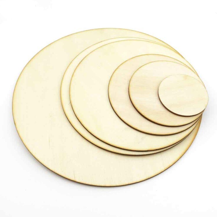 10-80mm Wood Disks Crafts Log Slices Discs Cutout Circle Round Large for Paint Wedding DIY Decoration