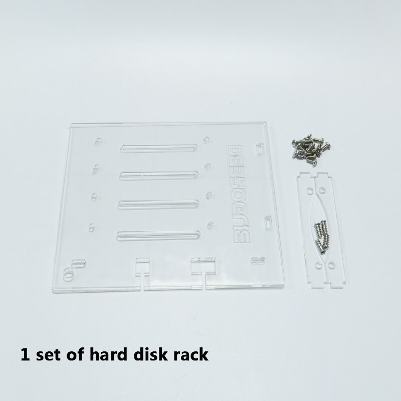 DIY hard disk expansion bracket HDD 3.5 NAS 4 disk External racks support power supply transparent acrylic rack: only bracket