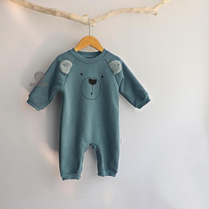 Cute Bear Ears Clothes For Newborns Autumn Winter Baby Boys Girls Long Sleeve Jumosuit Infant Kids Lovely Cotton Thick Rompers