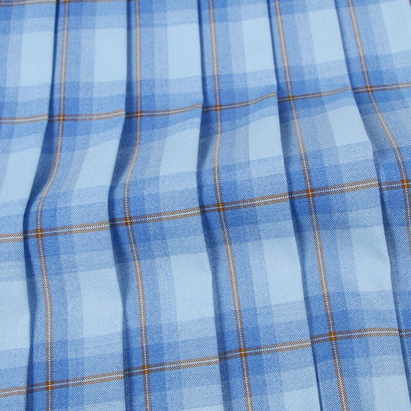 Female Japanese Girls JK Uniforms Short Skirts Light Blue Summer Plaid Pleated Mini Skirt