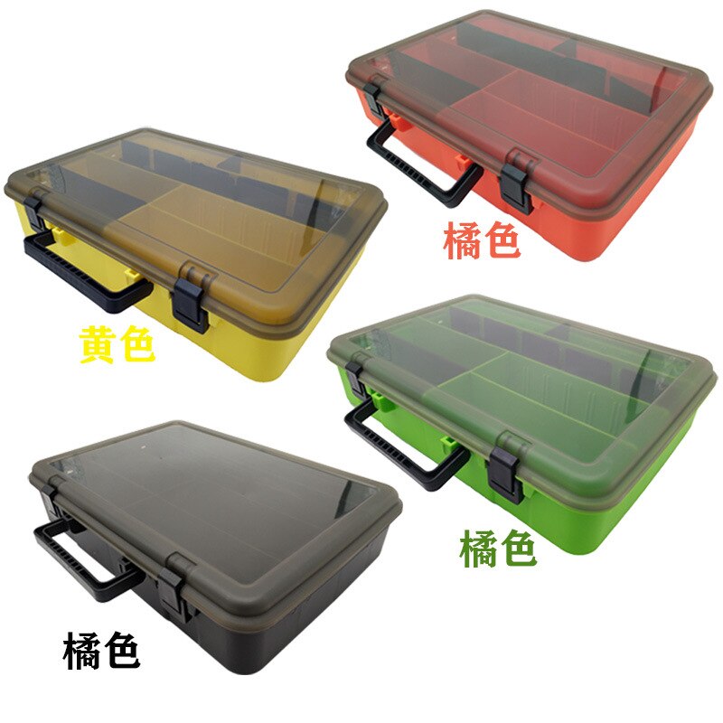 Cajas de aparejos de pesca portátiles, herramienta de señuelo de sedal de carrete de Pesca, gruesa, duradera y grande, caja de almacenamiento multifunción, 40,5X28,5X8,5 cm