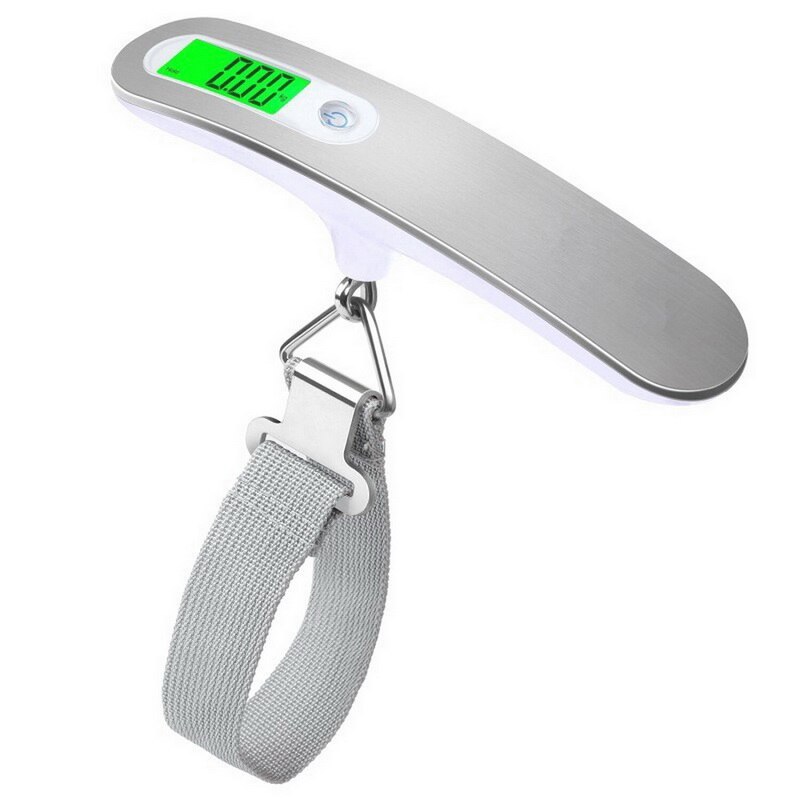 Báscula de cinturón de mano, báscula colgante Digital LCD de 50kg/10g para maleta de viaje, báscula para colgar equipaje, báscula de peso electrónica: E