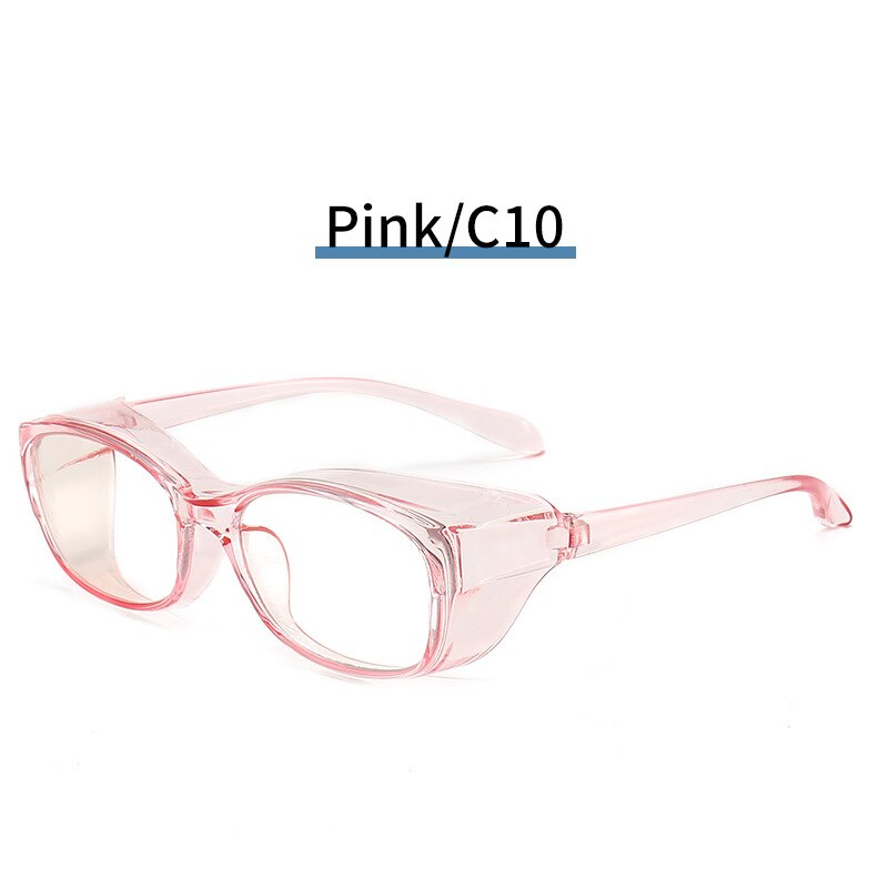Square Safety Goggles with Side Shields Blue Light Blocking Glasses PC Lens Anti-allergy Windproof Anti Splash Eyewear: C10