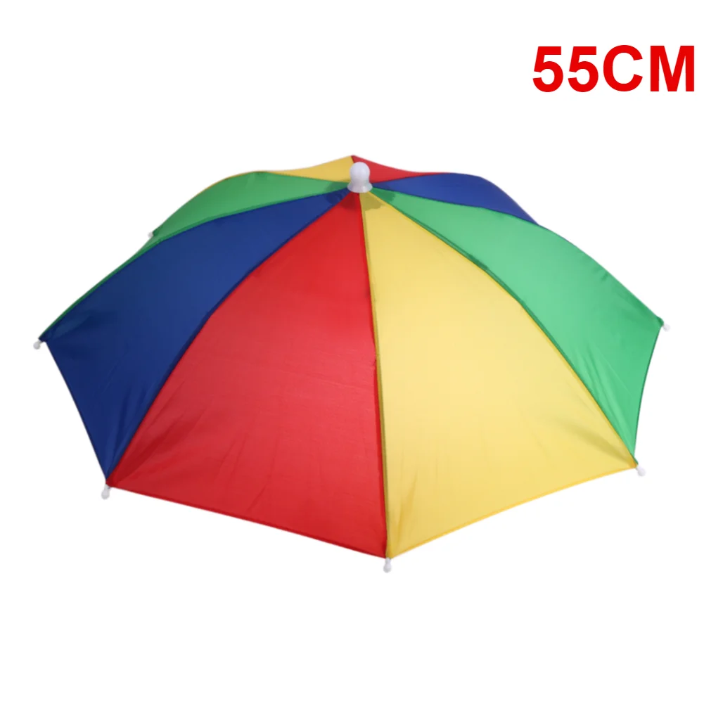55/65/69/77/95cm Outdoor Fishing Caps Rain Umbrella Hat Foldable Fishing Sunshade Headwear Cap Waterproof Camping Beach Sun Hat: Lavender