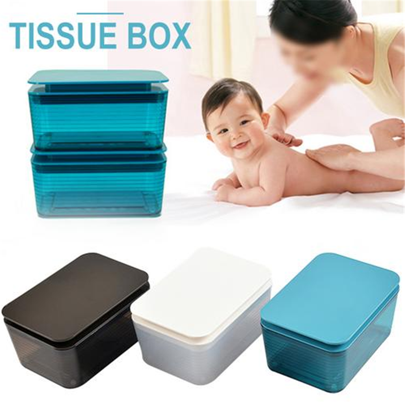 Dry Wet Tissue Paper Container Dispenser Cover Baby Wipes Napkin Plastic Wipes Dispenser Desktop Storage Box Home Tissue Case