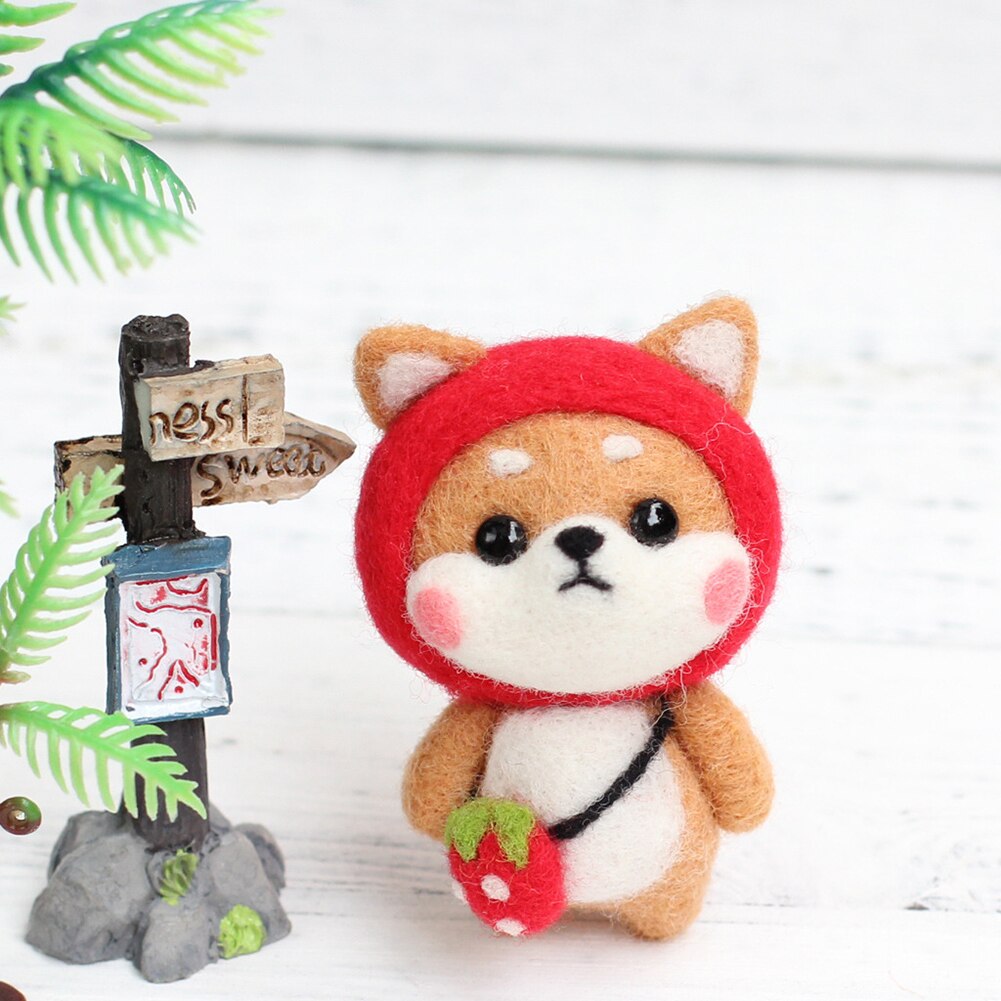 14x10x6cm manualidad de fieltro de lana DIY muñeca encantadora sin terminar Poked Set Kit para manualidades para Material de aguja bolsa paquete DIY juguetes: h