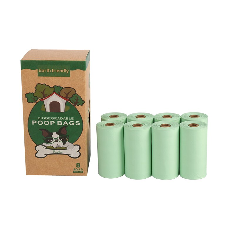 Bolsas biodegradables para excrementos de perro, bolsas de limpieza respetuosas con el medio ambiente, adecuado para productos: 8 rolls 120 pcs