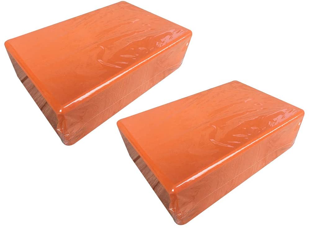2 stk/lotyoga blokke 9 x 6 x 3 tommer yoga klodser med høj densitet for at forbedre styrke, fleksibilitet og balance, skridsikker overflade: Orange