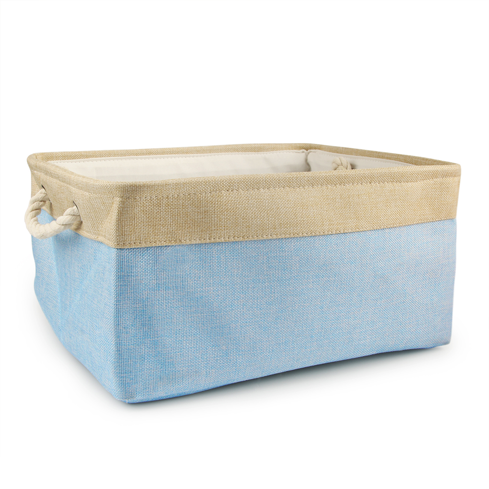 Cesta de juguetes para mascotas S/M/L, clasificación de artículos diversos, caja de almacenamiento de ropa para perros y gatos, accesorios, contenedor de almacenamiento para organizar: S / Azul