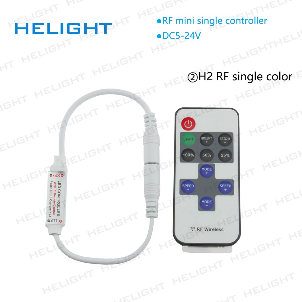 Mini rf langaton led-himmennin kaukosäädin mini rf rgb ohjain yhdelle/rgb värilliselle led-nauhalle 5050/3528/5730/5630/3014