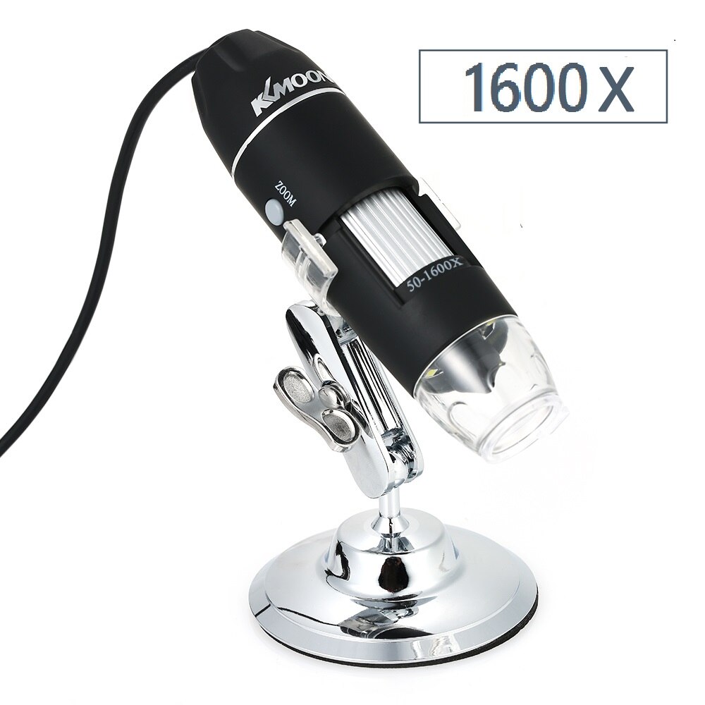 Microscopio Digital USB KKMOON, cámara endoscópica con aumento de 1000X 1600x8 LED y soporte metálico, Microscopio Digital: Type 1