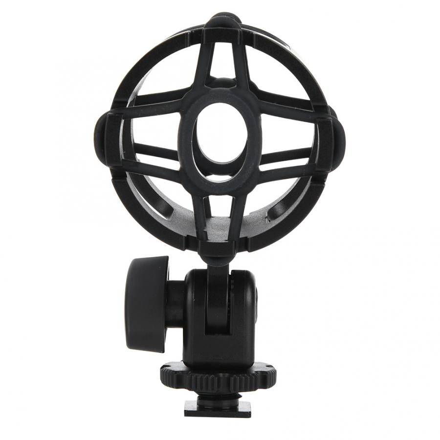 Soporte de montaje de micrófono con zapata fría, soporte Universal de plástico para micrófono, abrazadera a prueba de golpes, soporte de grabación de estudio para cámara