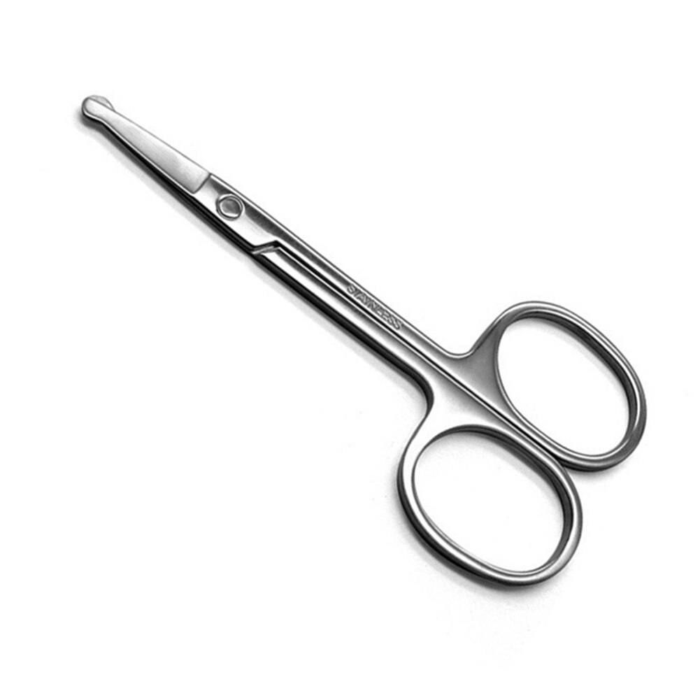 Tijeras de maquillaje de punta afilada de acero inoxidable, pinzas de corte de pelo facial, herramienta de belleza, herramienta de maquillaje de Punta curva
