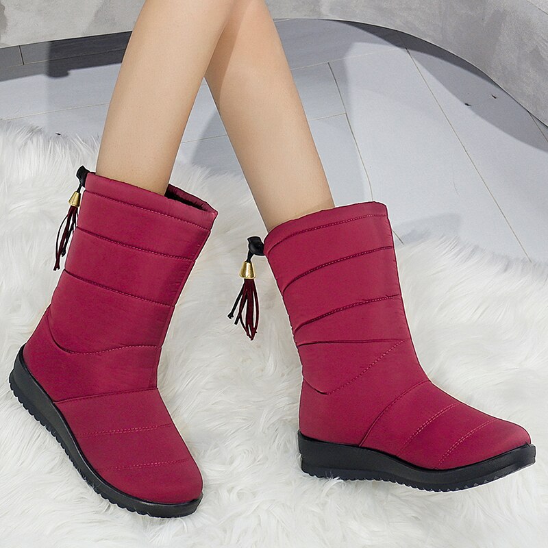 Bottes de neige à talon compensé pour femme, – Grandado