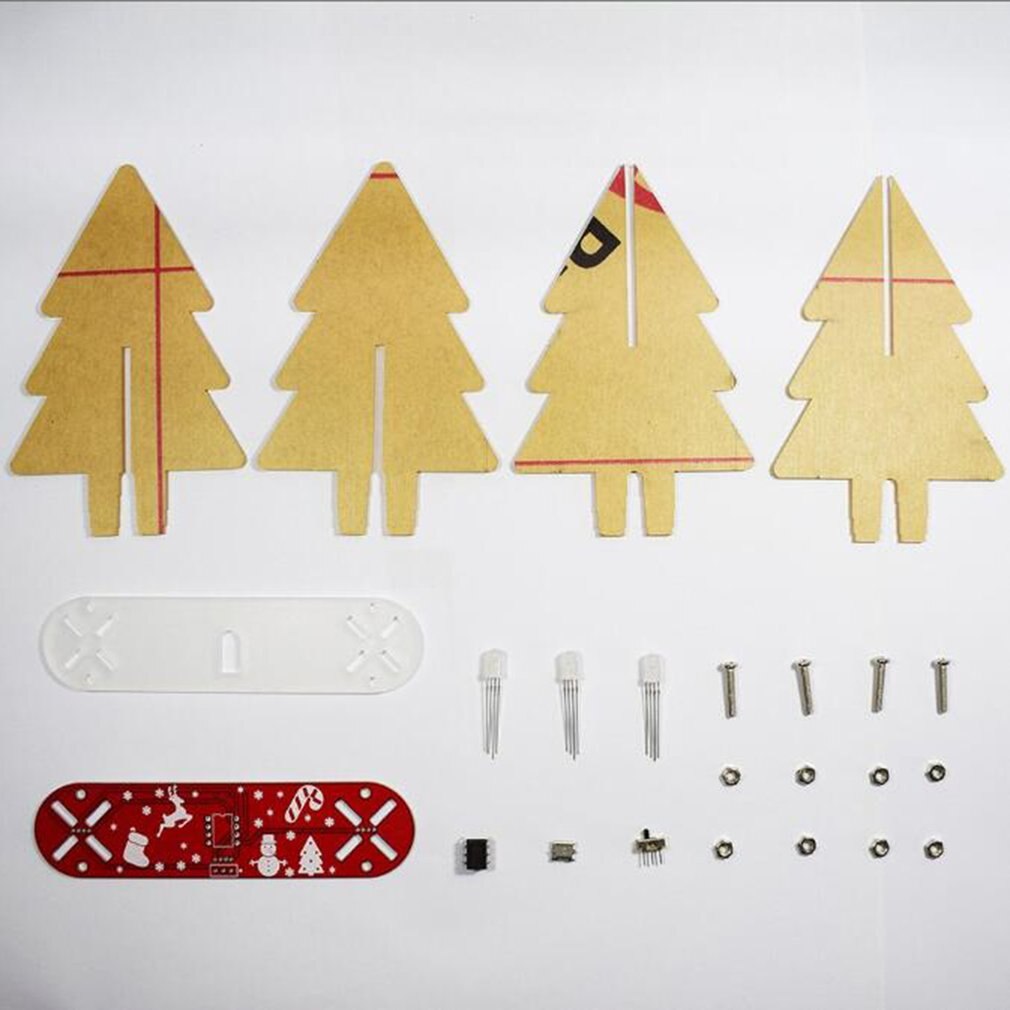 Led Kerstboom E-Learning Kit Full Color Led Licht 3D Kerstboom Zeven Soorten Veranderende Effect