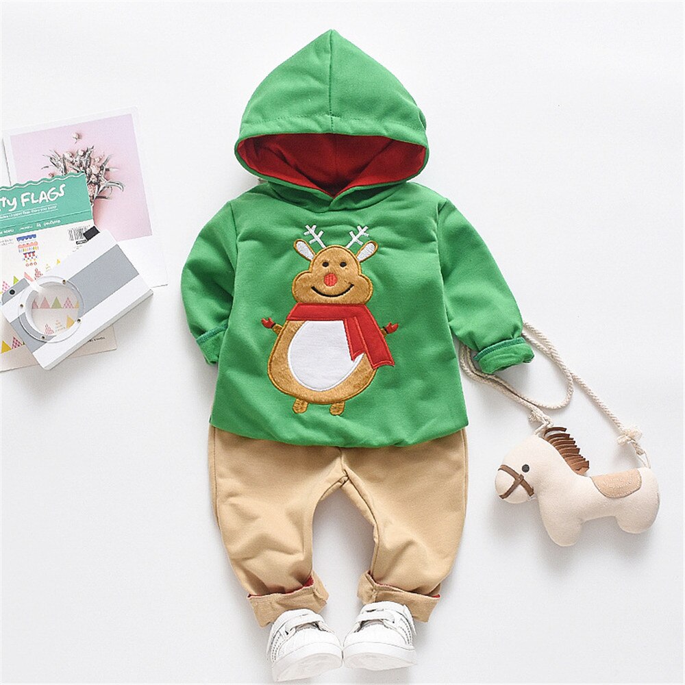 ZAFILLE-trajes navideños para bebé, traje de Año , conjunto de ropa de invierno para bebé, con alces impresos, 2 uds.: 2-3T