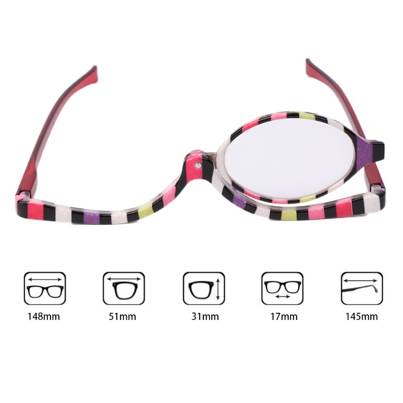 Forstørrelsesbriller makeup kosmetisk læseglas foldebriller  +1.5 ~ +4.0