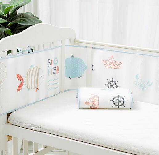 Baby krybbe beskyttelse pad baby seng tegneserie kofanger puder sikkerhed beskyttelse sengetøj sommer åndbar 300cm bhs 008: 300cm- d