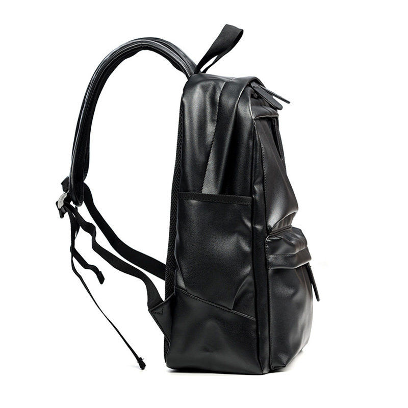 Plecak męski Pu Leather Fashion Wodoodporna torba podróżna Casual 14-calowy plecak na laptopa