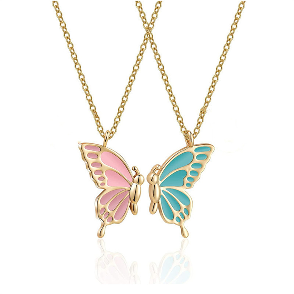 Süße Katze Herz Magnet Halsketten für Frauen Mädchen Kawaii Beste Freunde Neko Hündchen Ebene Anhänger Kette BFF Freundschaft Schmuck: Antike Bronze- überzogen