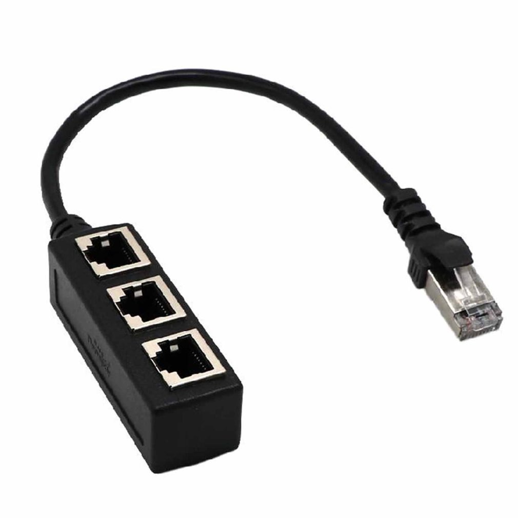 RJ45 Ethernet Kabel Adapter Splitter 1Male Naar 3 Vrouwelijke Poort Lan Netwerk Plug 3in 1 Adapter Netwerk Accessoires: WHITE