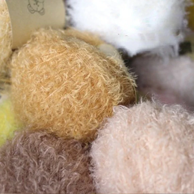 Superweicher, vorgestellter Häkelwollfaden, Nachahmung von Teddy, lockiges Garn, DIY-Nadel, Babykleidung, Puppe, Ebene, Bär, Kaninchen, Material, Tasche