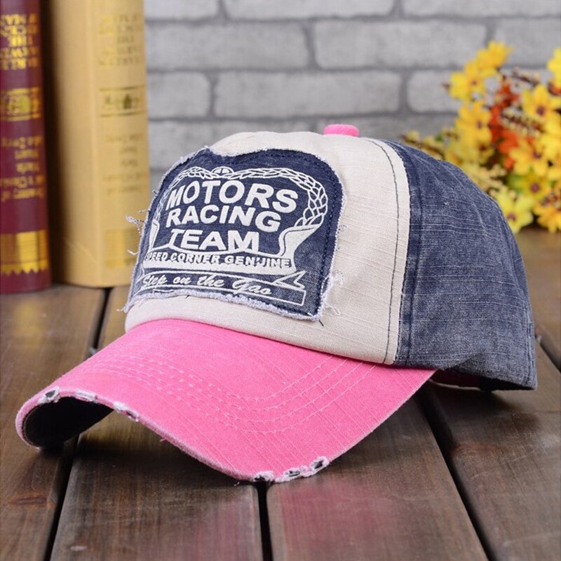 Vilde baseball cap patch brev trykte hip hop caps fire årstider tilgængelige hat udendørs sun hat snapback hatte gorras: Lyserød marineblå