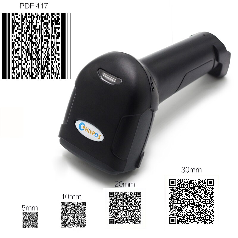 Scanner de codes à barres Portable, Portable, avec câble, 1D, 2D USB, DataMatrix PDF417, Scanner de codes à barres, pour Windows, android et Terminal de points de