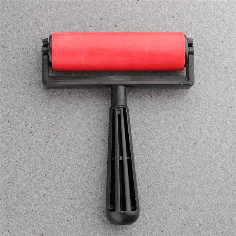 10cm printmaking gummirulle soft brayer håndværksprojekter blæk og stemplingsværktøjer (rød)