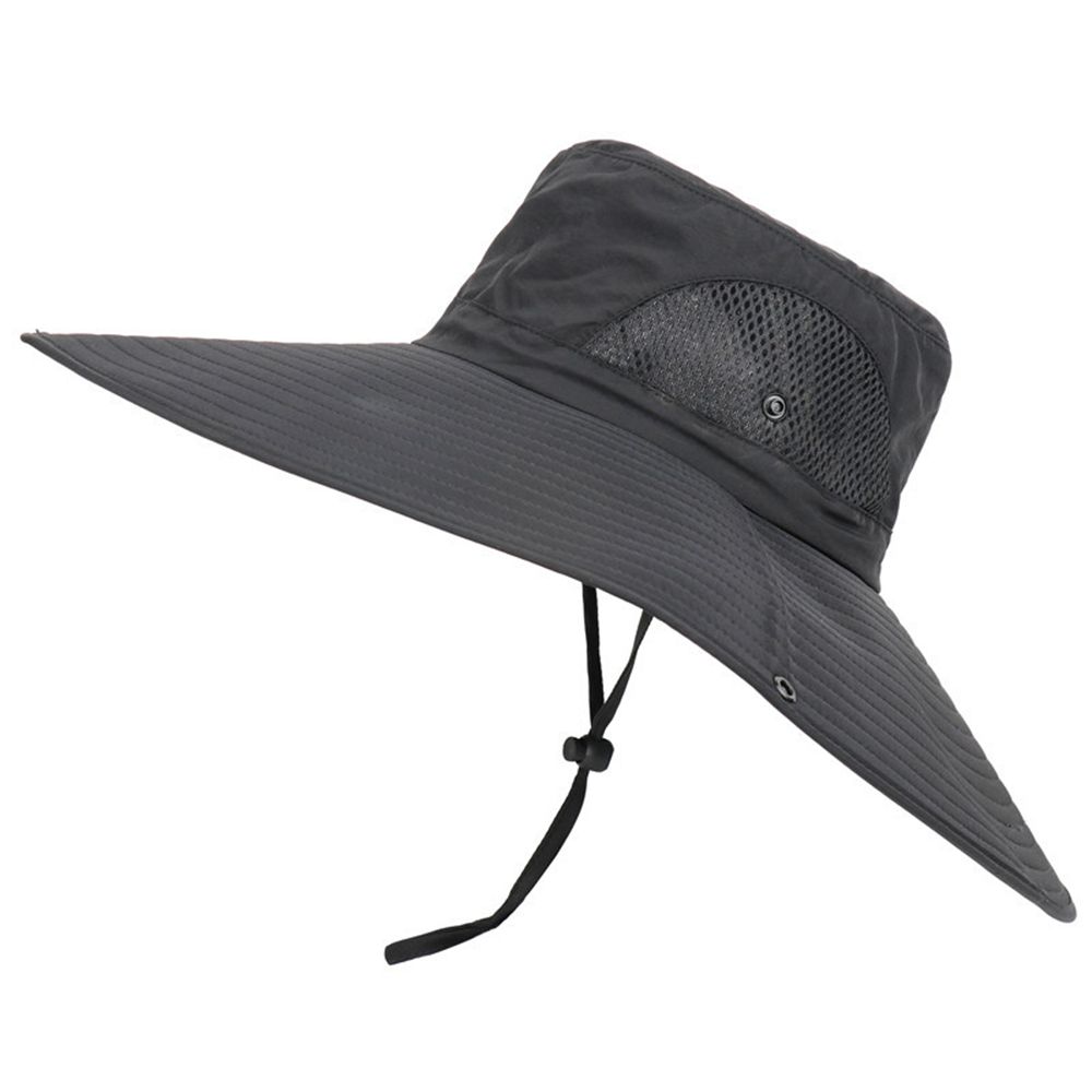 Hombres Mujeres Visera ancha Sombrero de ala Boonie Bucket Cap Verano Pesca Protección solar UV