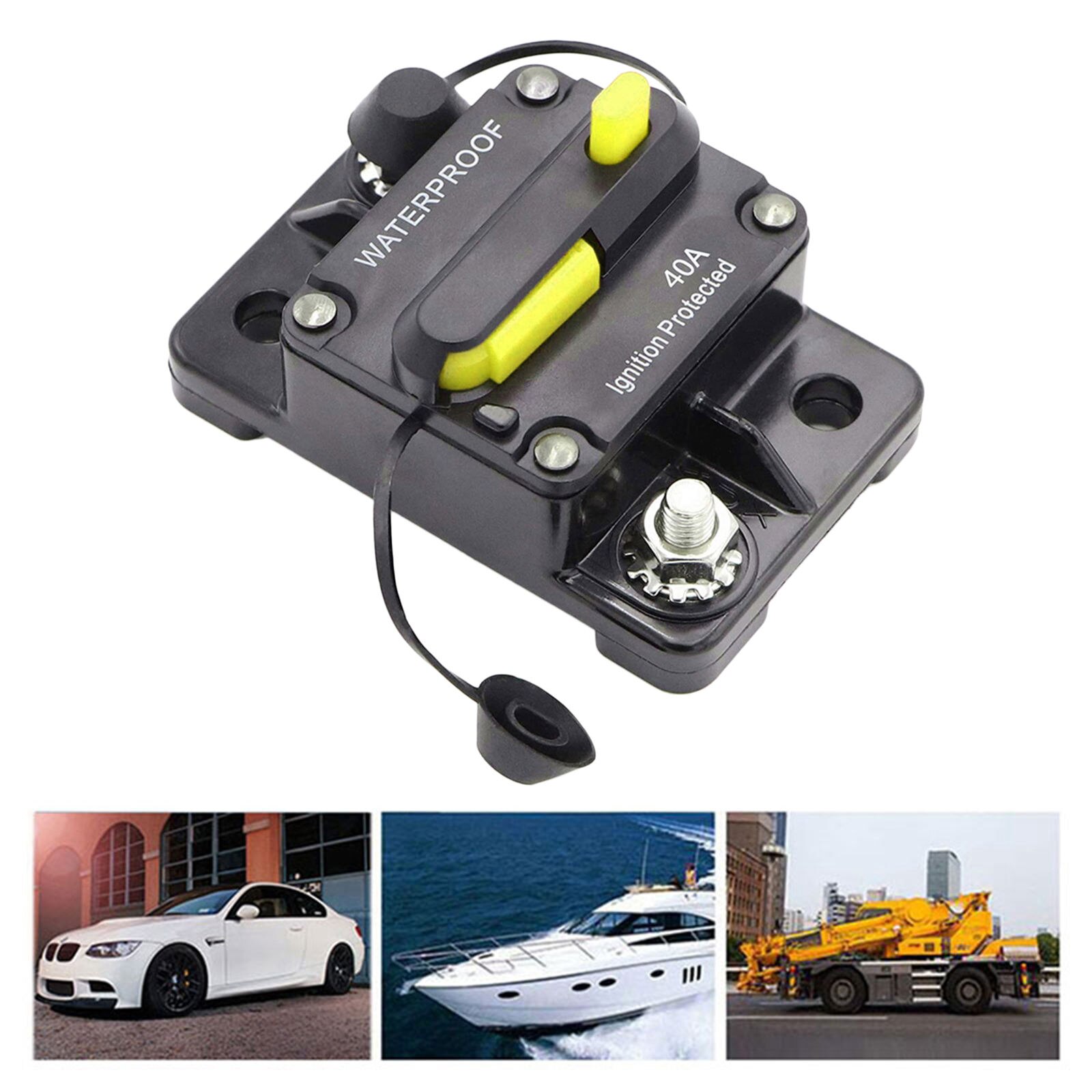 Auto Car Protection Stereo Switch Fuse Inline Circuit Breaker Reset Fuse Inverter for Car Audio System Protection 12V-48V DC