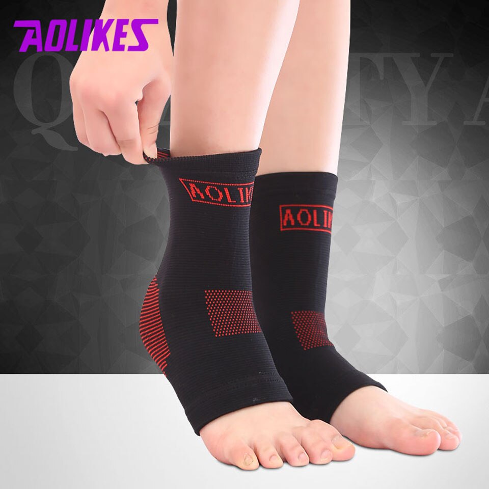 Aolikes 1Pcs Nylon Super Elastische Enkel Ondersteuning Basketbal Running Fitness Ademend Enkel Beschermen Bergbeklimmen Brace