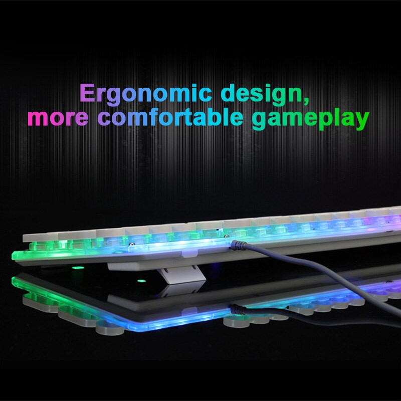 Wired Gaming Keyboard Retro Round Glowing Keycap Metal Panel Backlit USB 104 Keycaps For Computer Tablet Desktop Game Keyboards